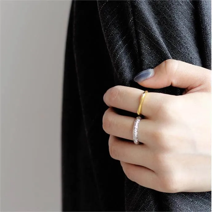 Simple Silver Geometric Band Ring