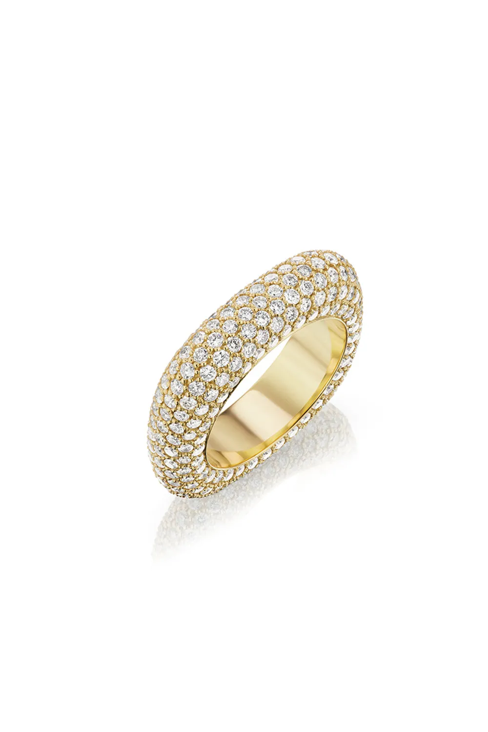 Square Bling Ring in Yellow Gold