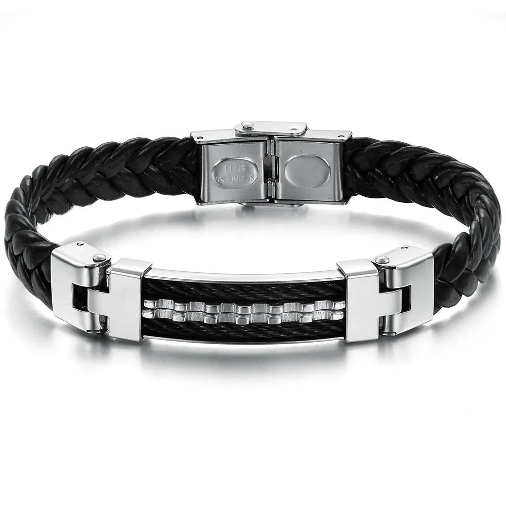 Stainless Steel Men Jewelry Rope Bracelet