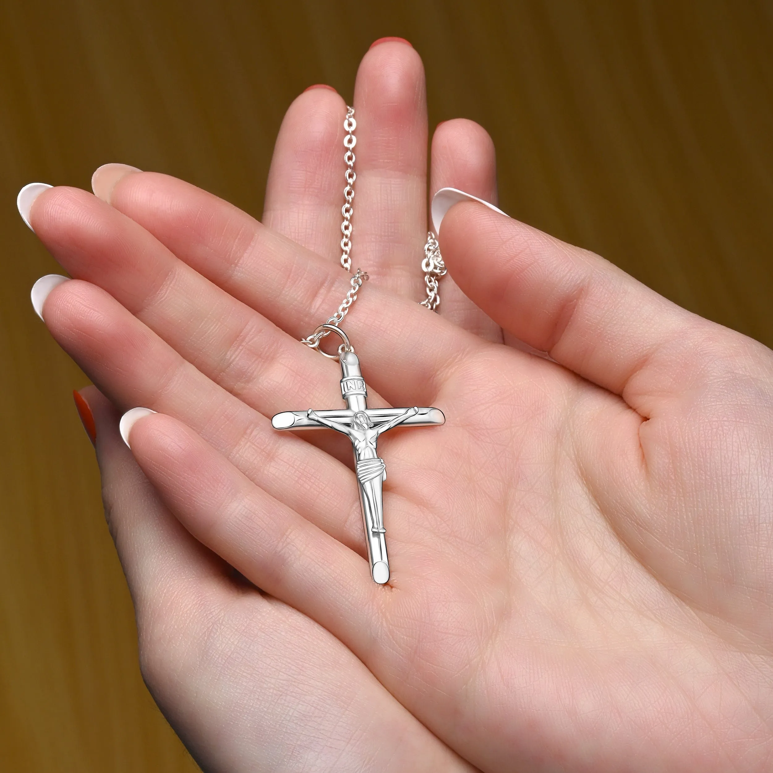 Sterling Silver Crucifix Pendant for Women Men