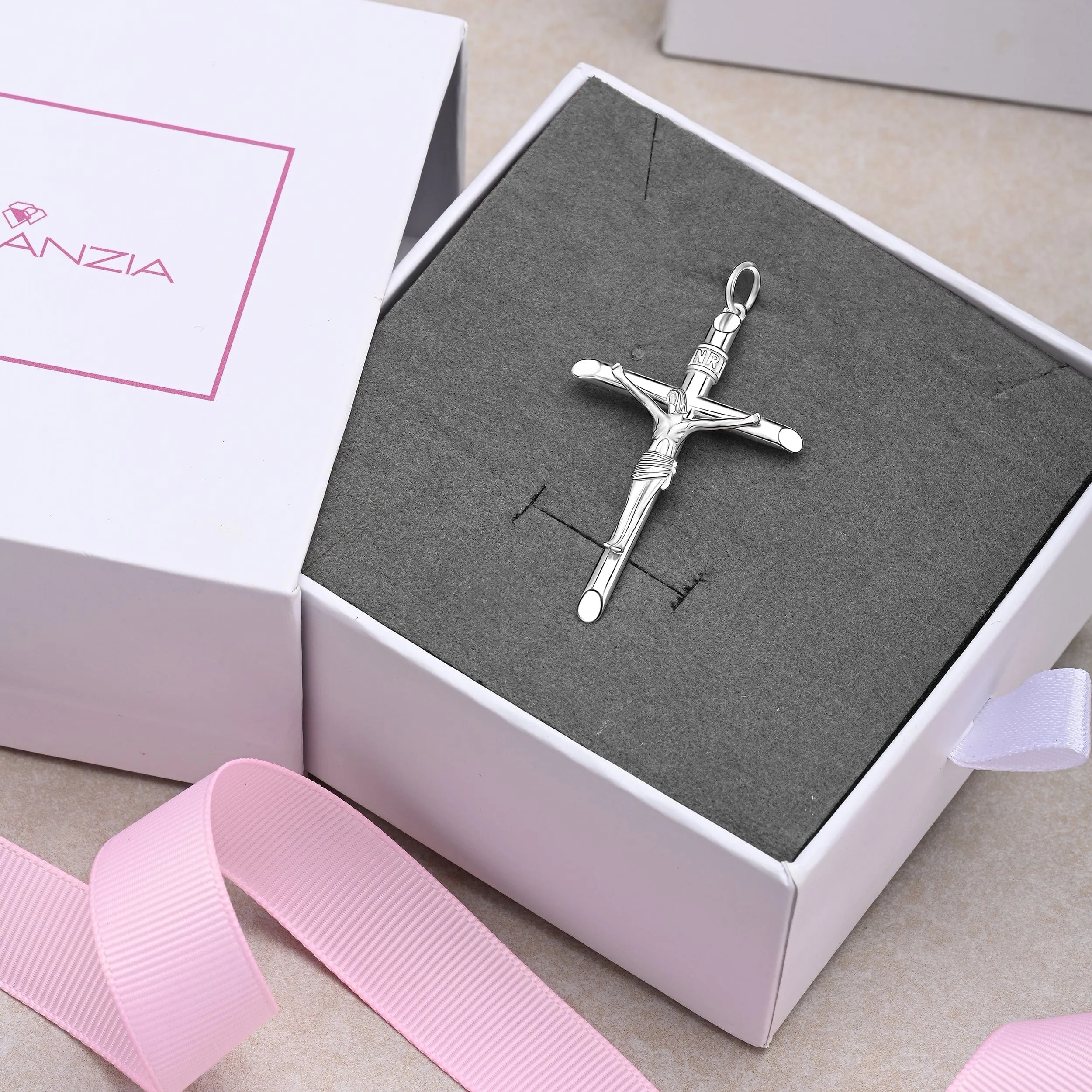 Sterling Silver Crucifix Pendant for Women Men