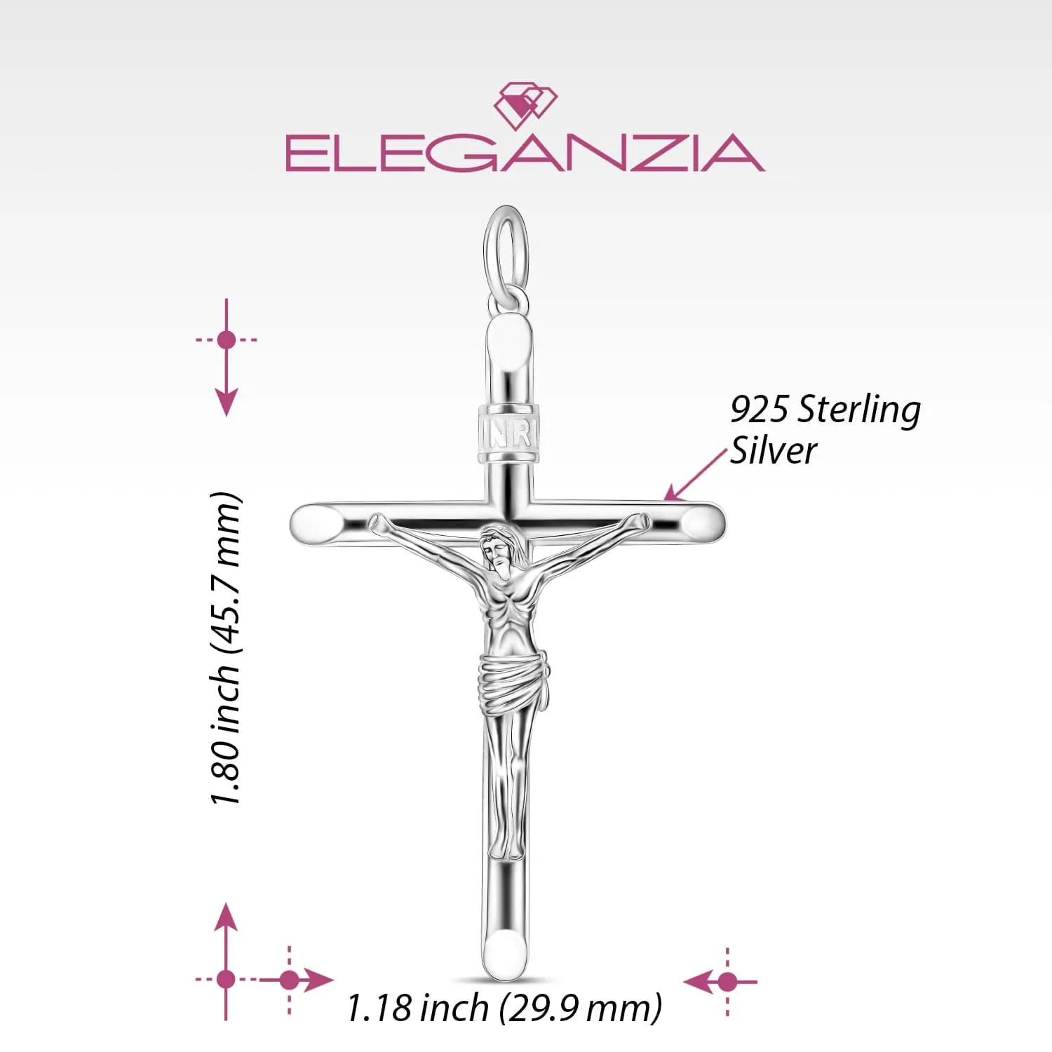 Sterling Silver Crucifix Pendant for Women Men