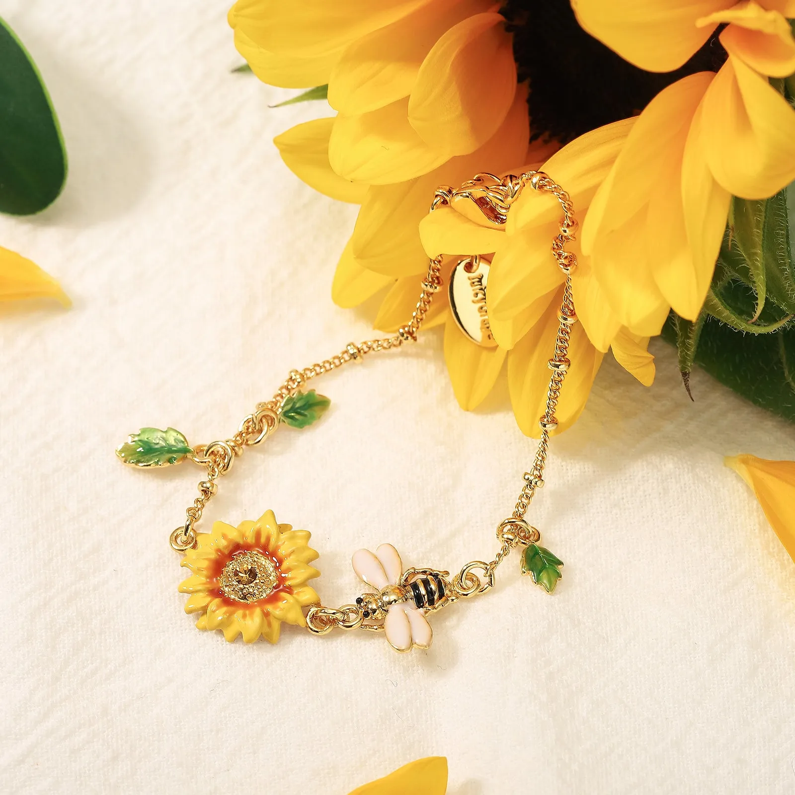 Sunflower & Bee Bracelet