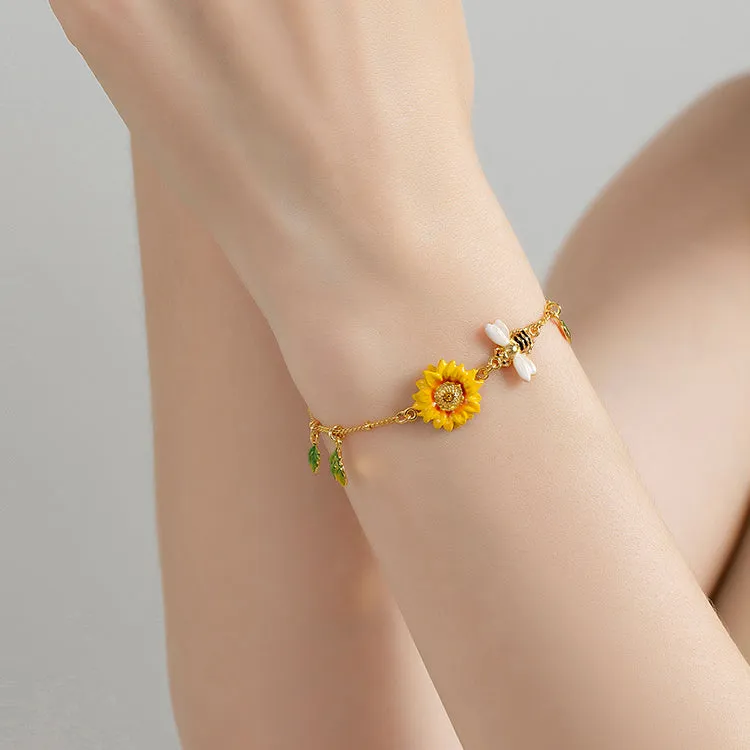 Sunflower & Bee Bracelet