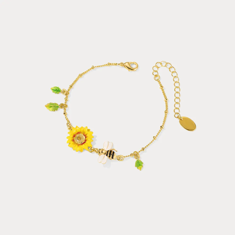 Sunflower & Bee Bracelet