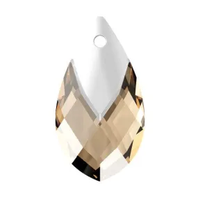 Swarovski (6565) 18mm Metallic Cap Pear-Shaped Pendant - Light Colorado Topaz