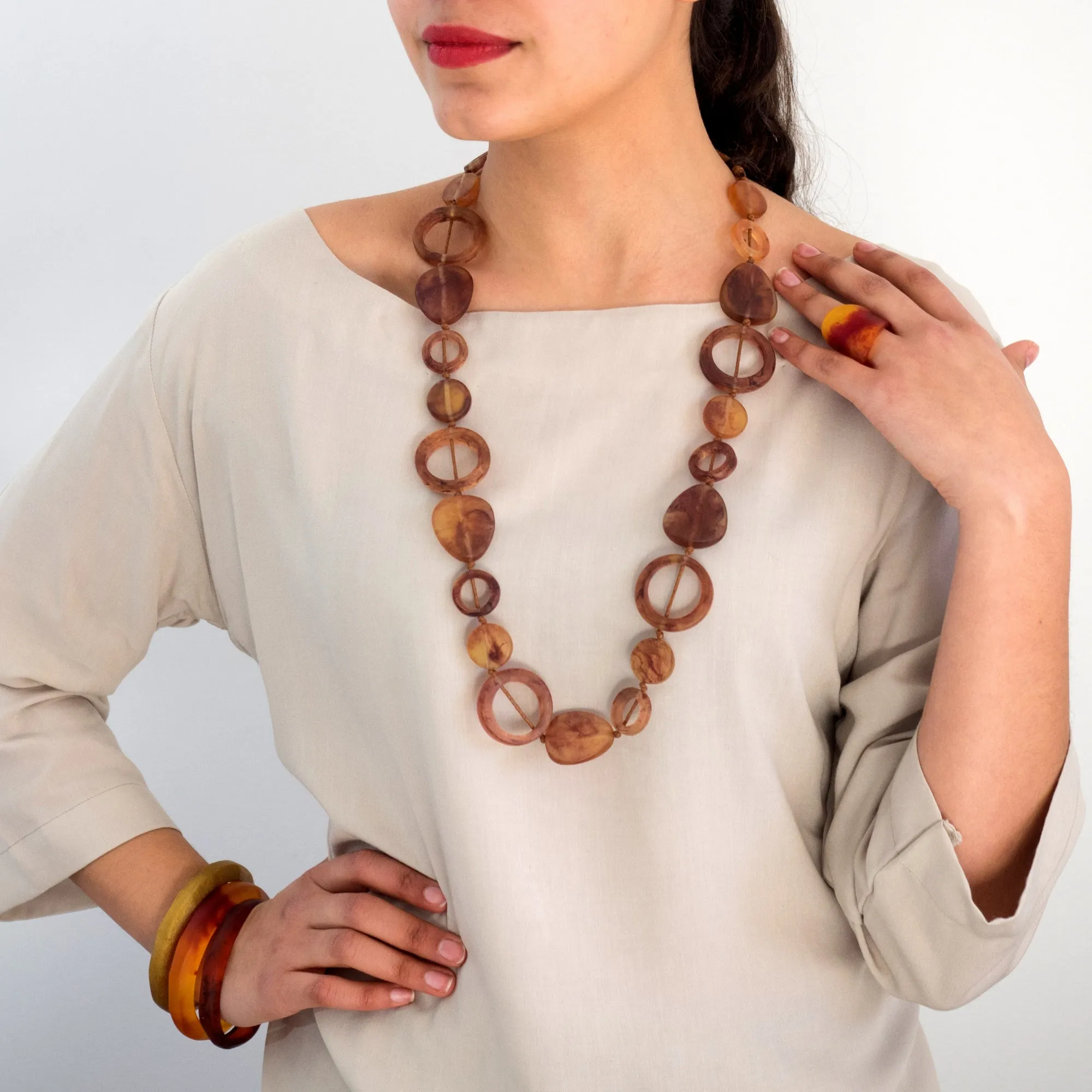 Tangier Long Resin Necklace