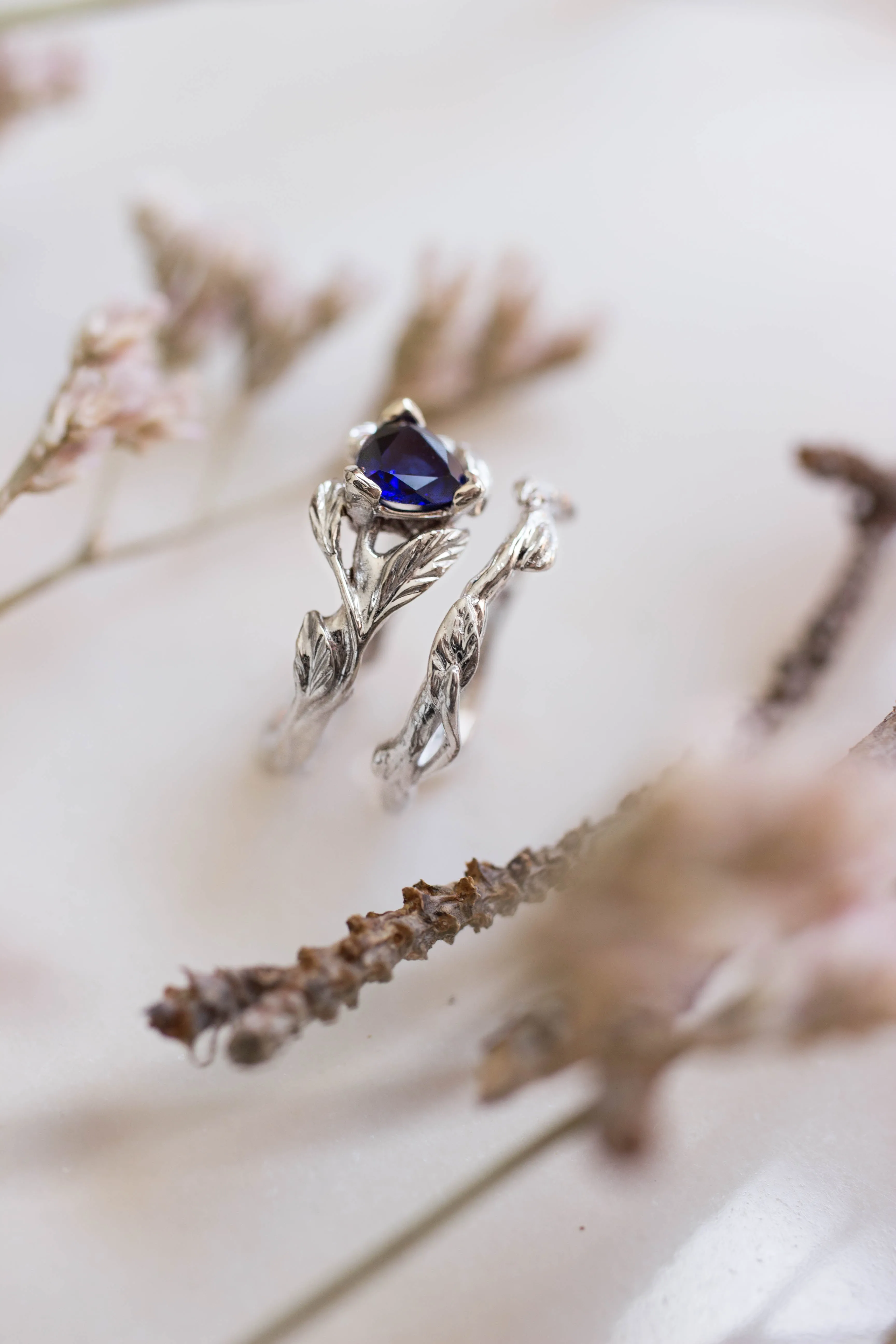 Trillion cut sapphire ring / Clematis