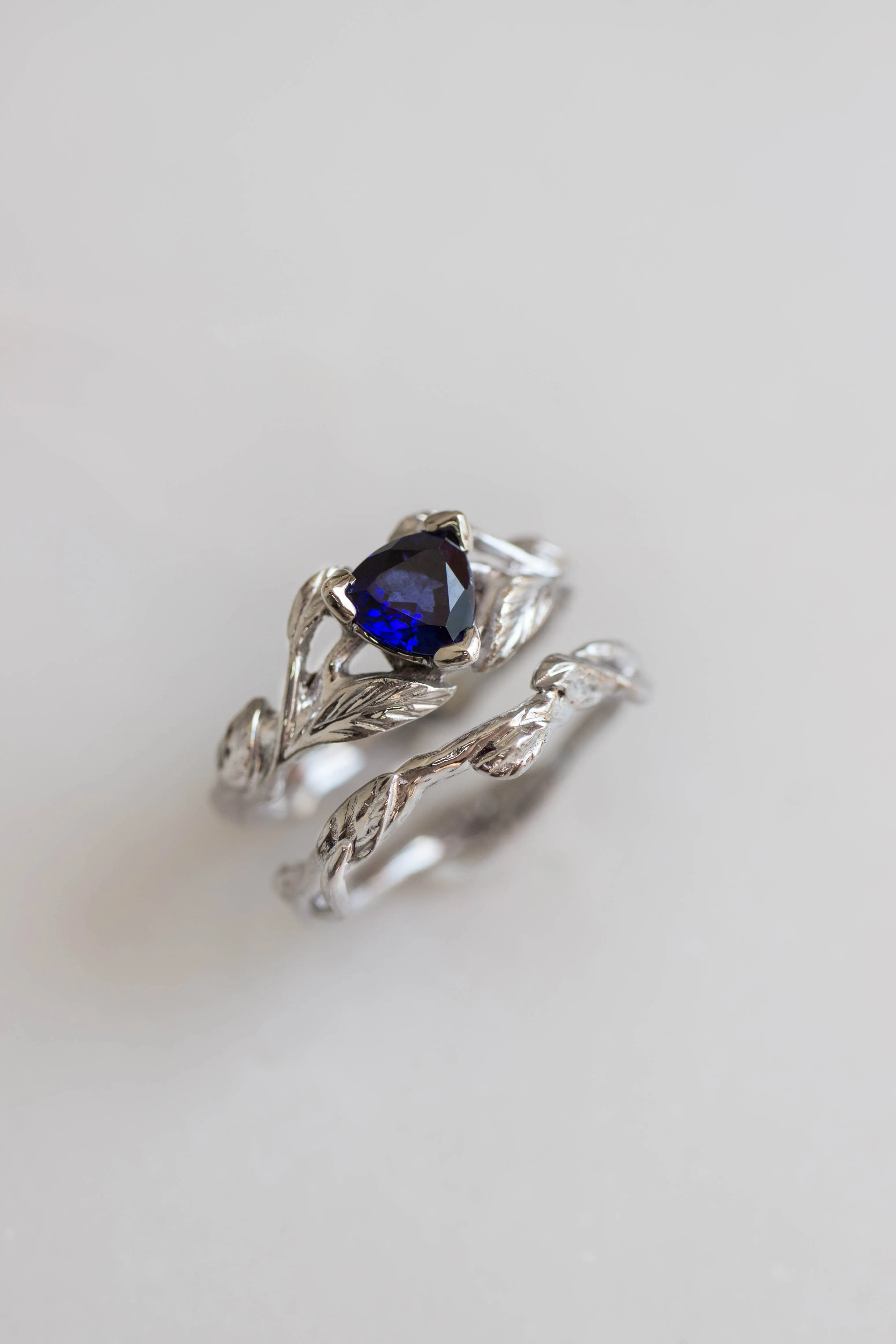 Trillion cut sapphire ring / Clematis