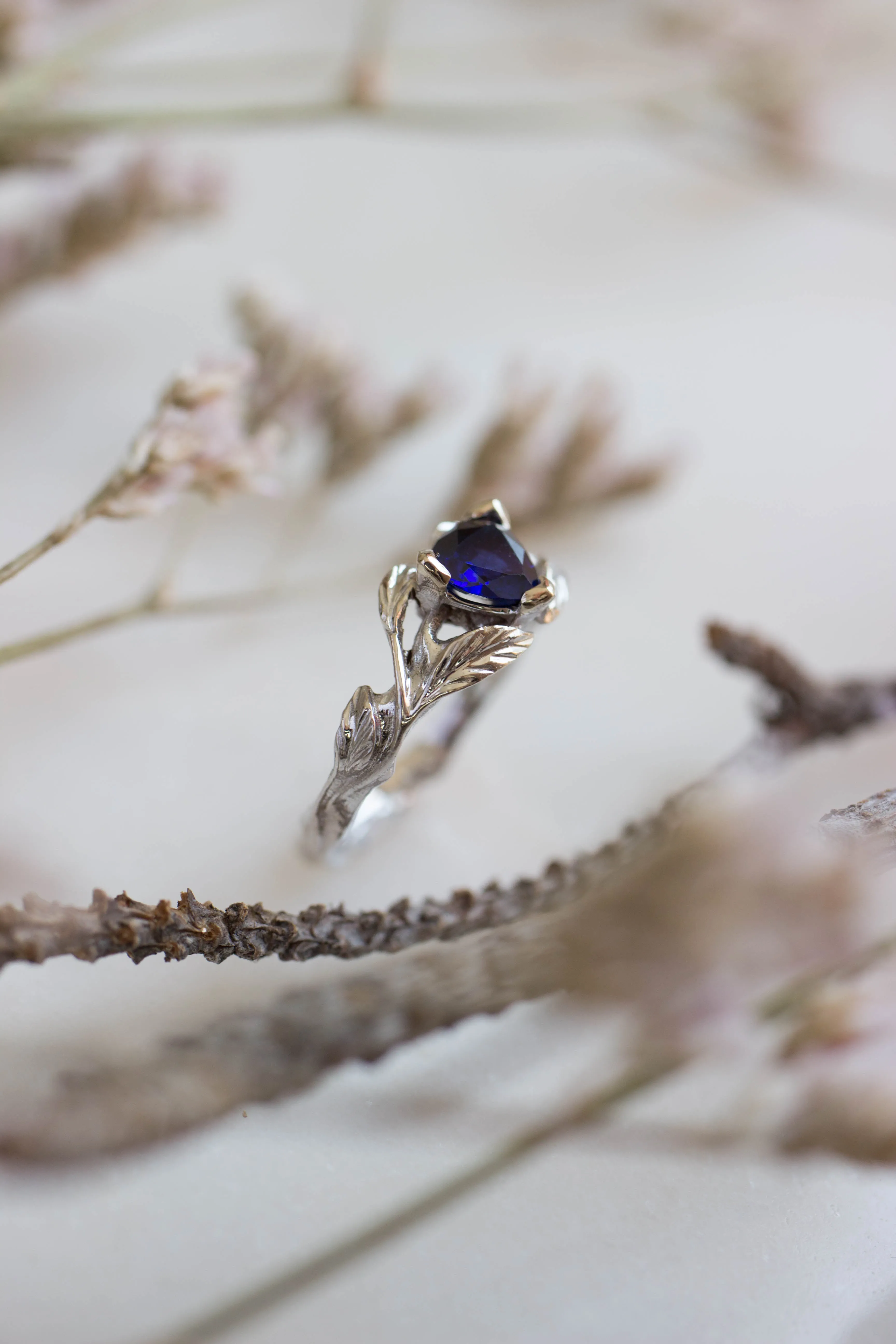 Trillion cut sapphire ring / Clematis