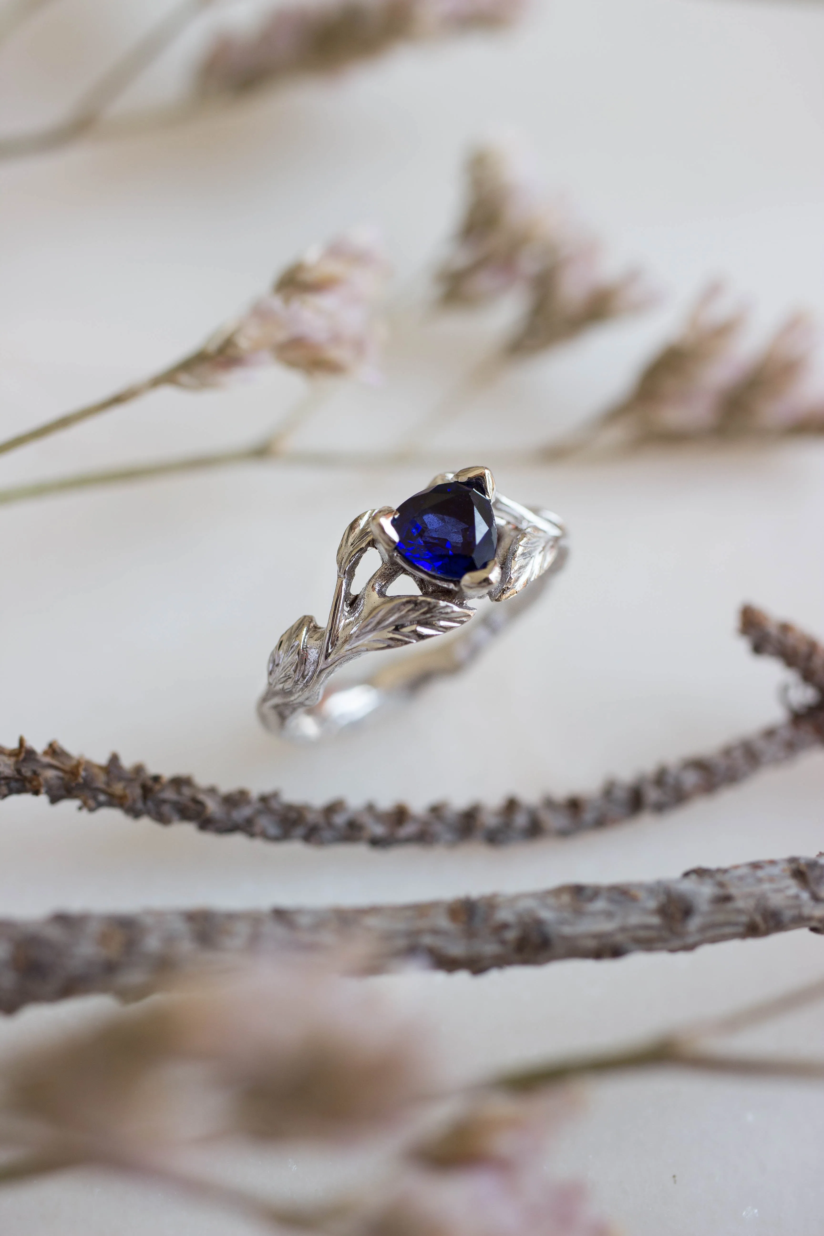 Trillion cut sapphire ring / Clematis