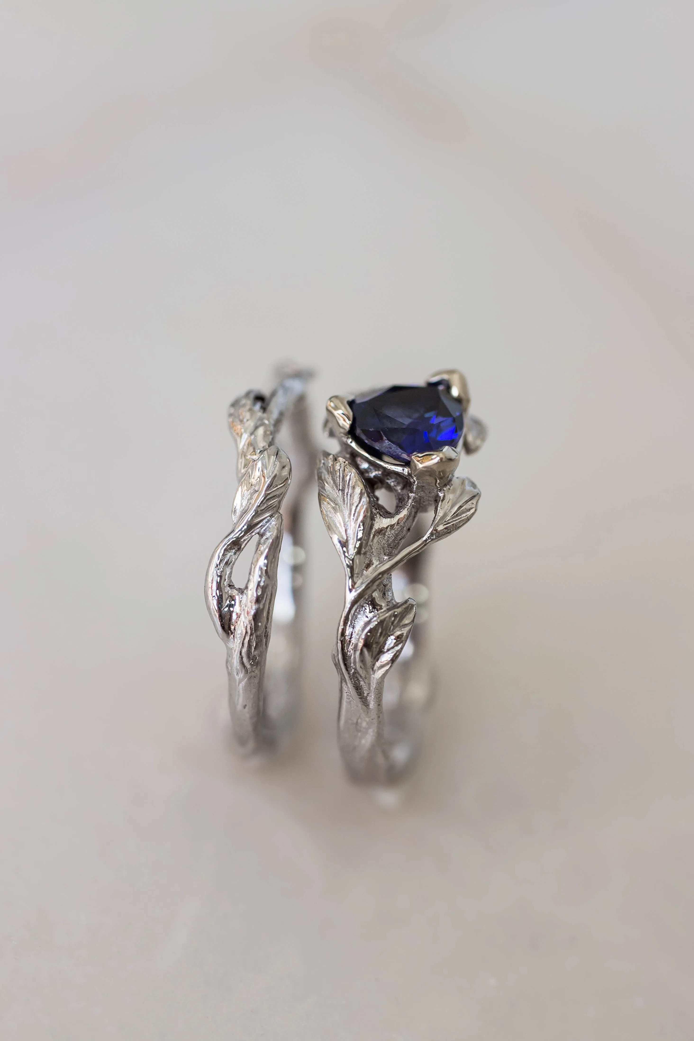 Trillion cut sapphire ring / Clematis