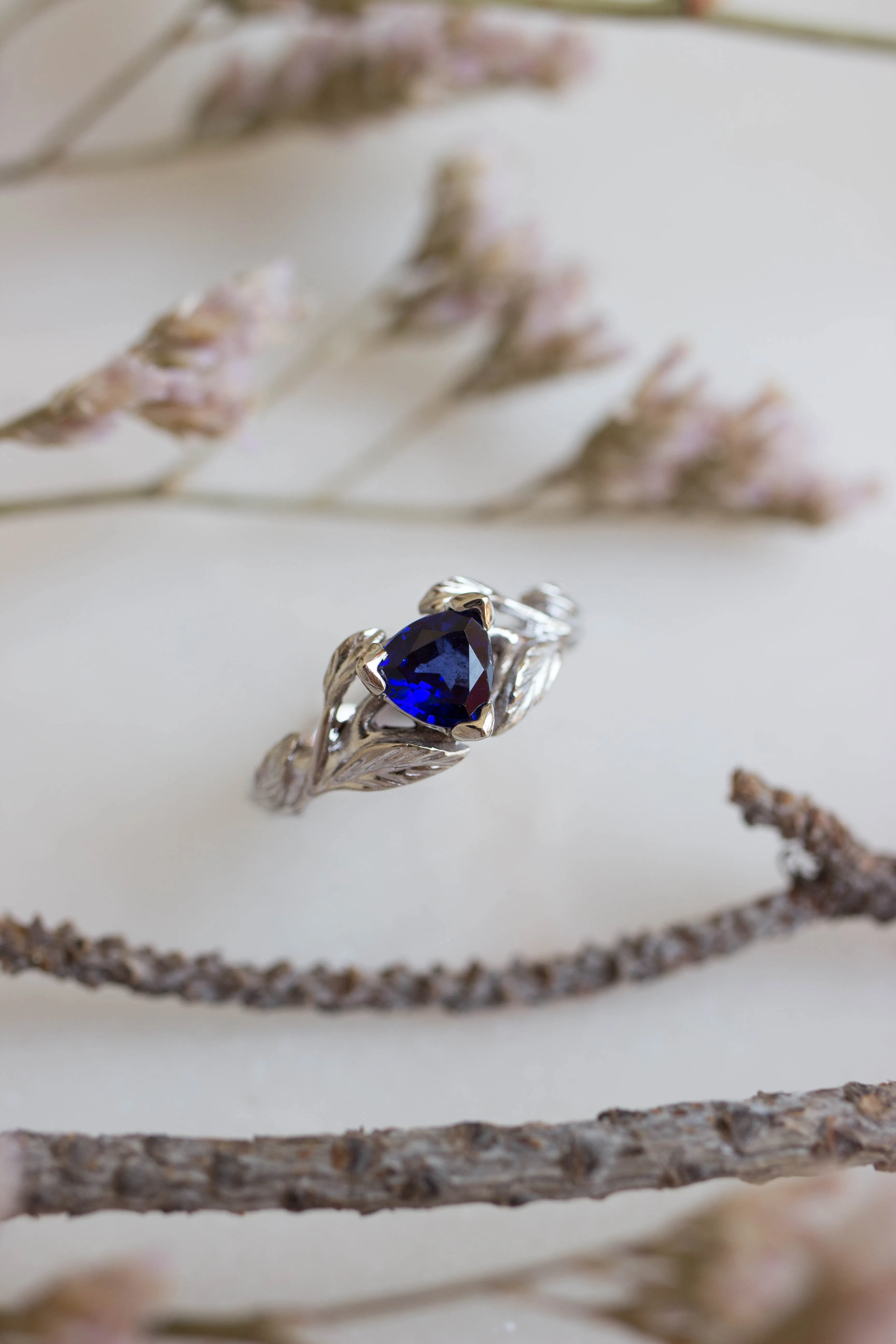 Trillion cut sapphire ring / Clematis