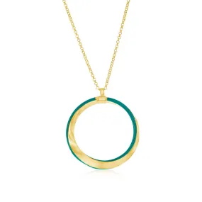 Twisted Circle Pendant - Green