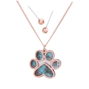 Two Tone Brass Metal Paw Pendant Necklace