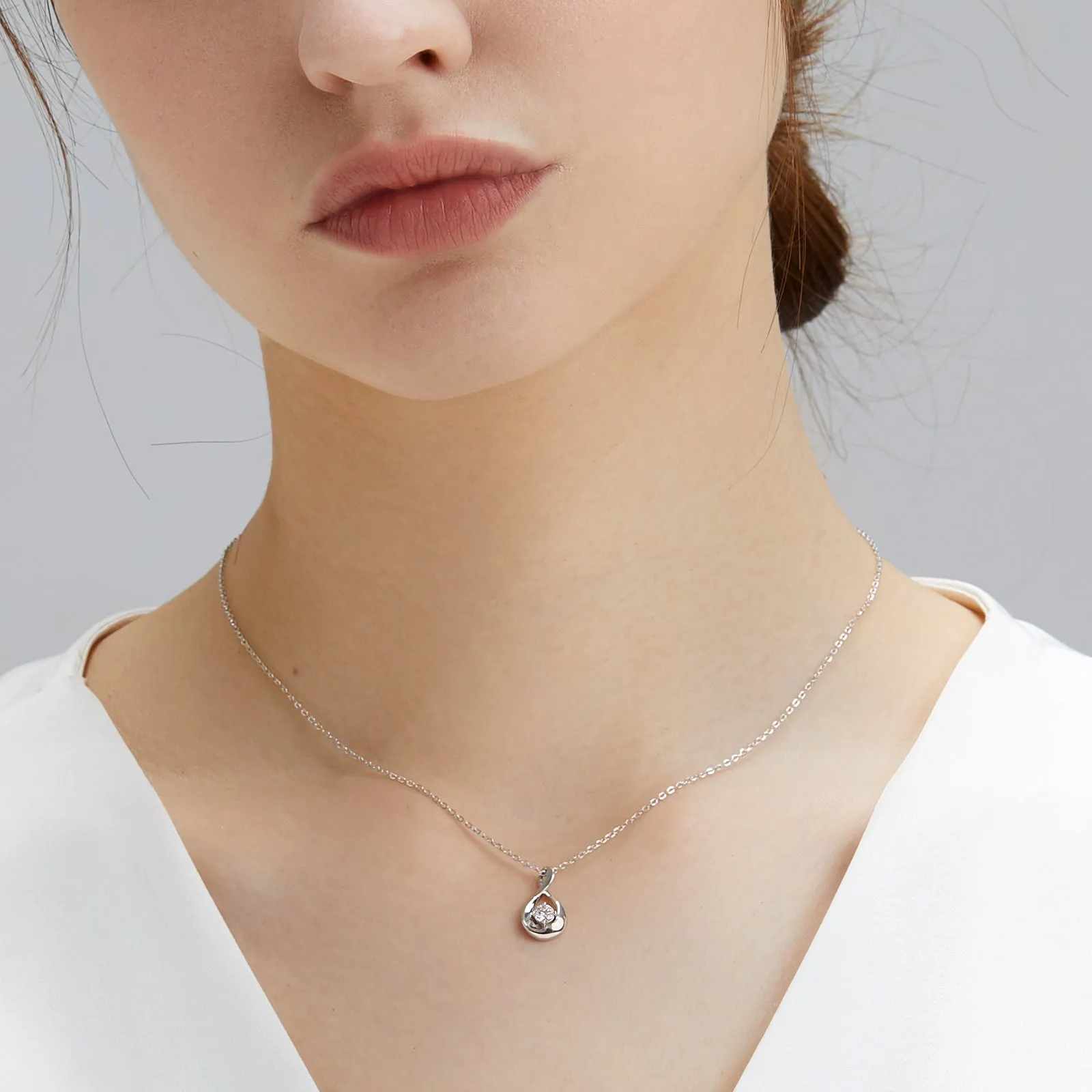 Water Drop VVS1 Moissanite Pendant Necklace for Women 0415