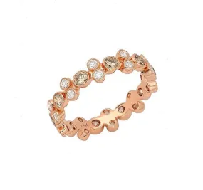 White and Cognac Diamond Eternity Band