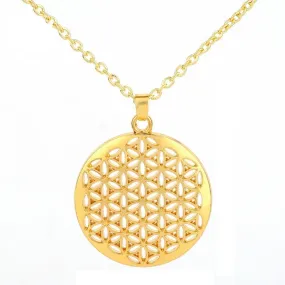 Women's New Flower of Life Mandala Sacred Pendant Necklace Jewelry