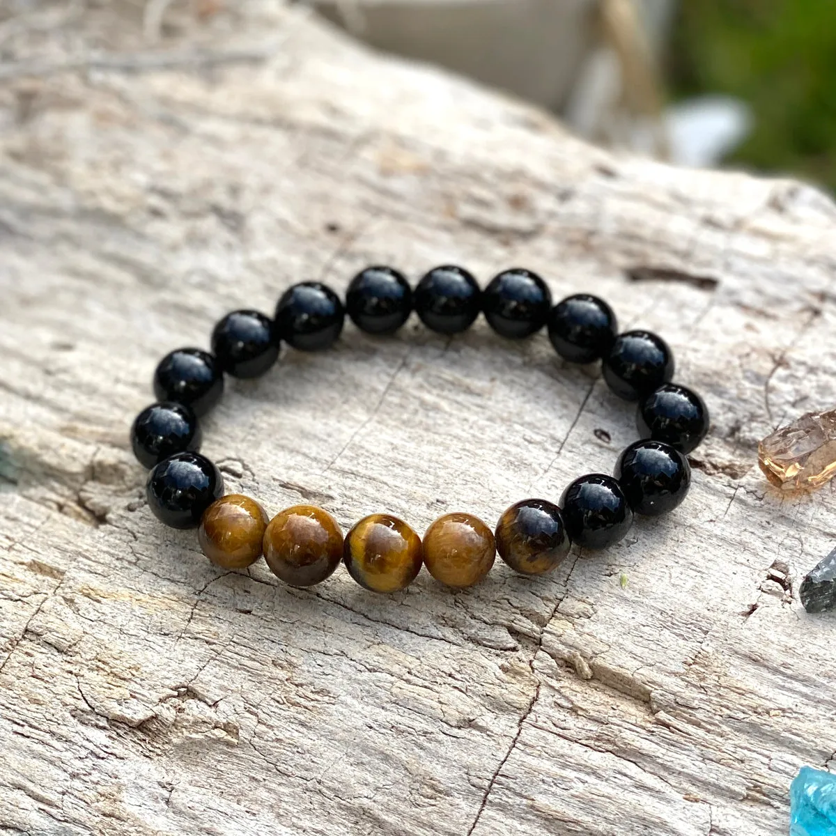 Yoga Themed Jewelry Set with Grounding Earth Bracelets