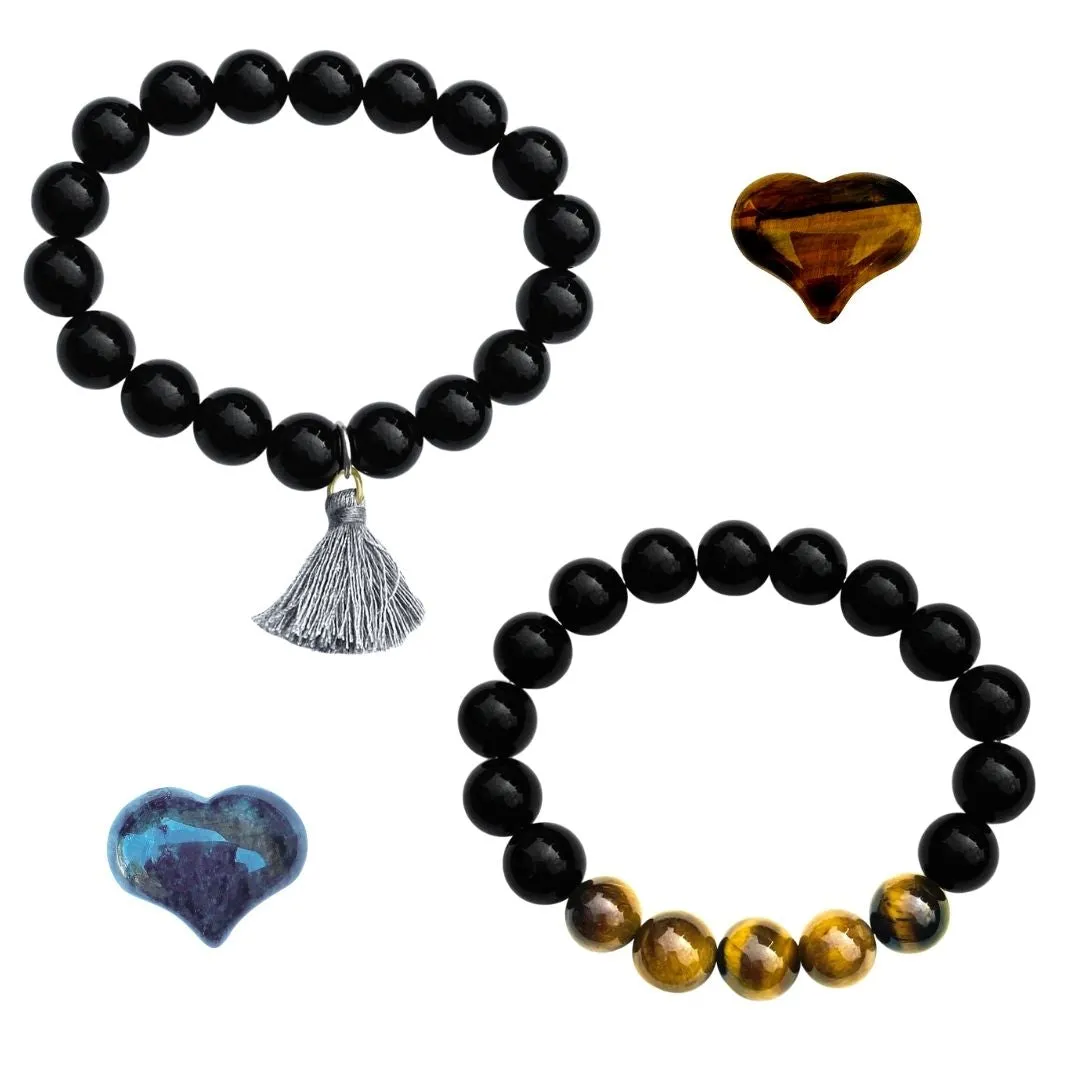 Yoga Themed Jewelry Set with Grounding Earth Bracelets